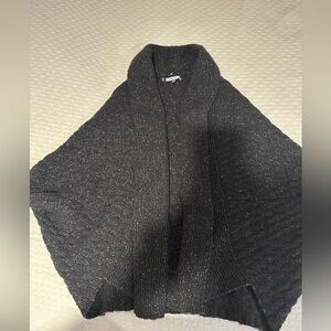 Jennifer Lopez Cocoon Cardigan Sweater Heather Gray with White Specks, Size L